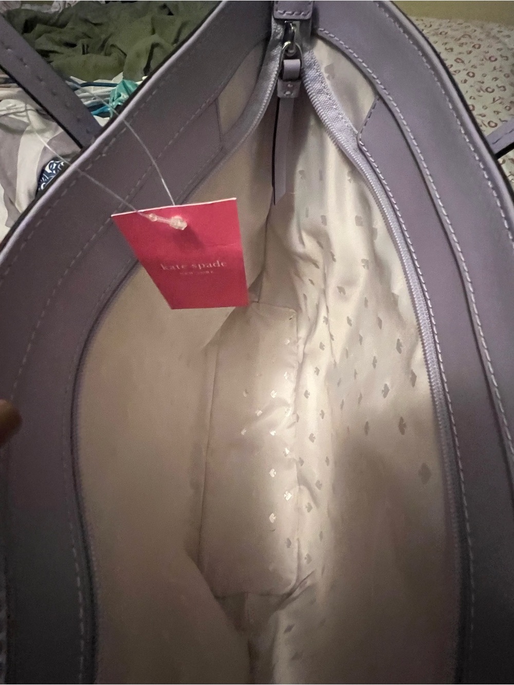 Kate Spade New York Lilac Leather Tote Bag NEW with tags never used - Picture 6 of 7